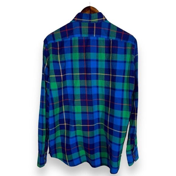 Giannetto Portofino Blue & Green Plaid Flannel Button Down - Picture 10 of 10